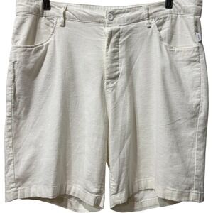 Onia Men's White 4-Way Stretch‎ Linen Blend Shorts 7" Inseam Size 34 $150